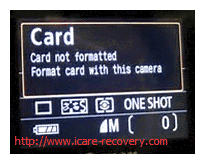 not formatted card