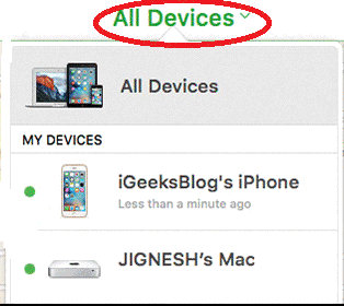 all devices in icloud