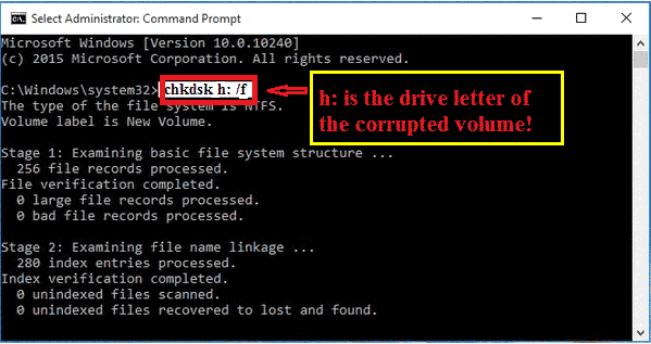 chkdsk to run on ssd