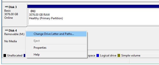 repair disk by changing its drive letter