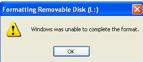 format raw usb flash drive failed