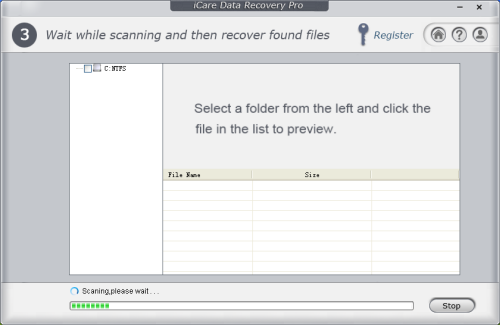wait while scanning lost data