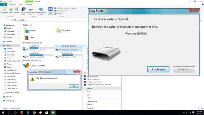 remove write protection disk