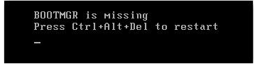 boot manager is missing