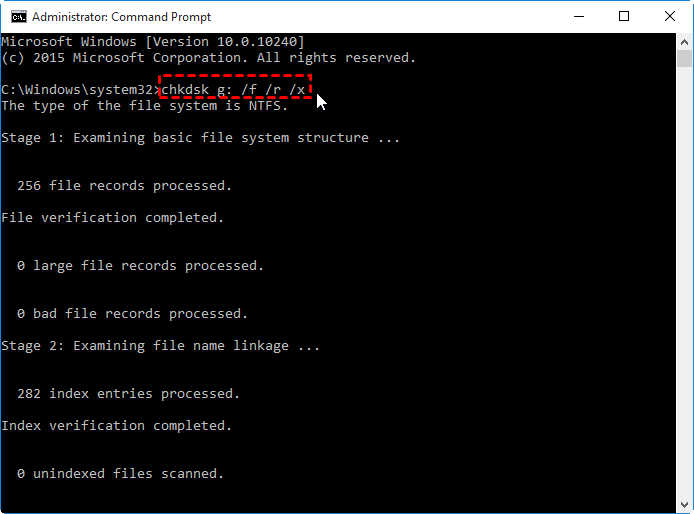 an unexpected io error has occured windows 7 10