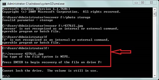 Command Prompt to Recover Formatted USB Pen Stick