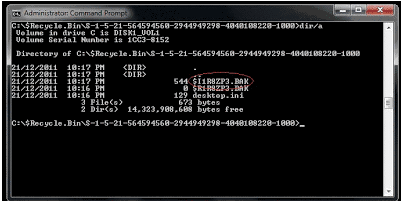 cmd recover recycle bin