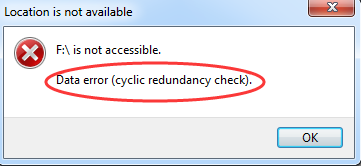 data error cyclic redudancy check
