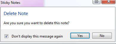 delete sticky note