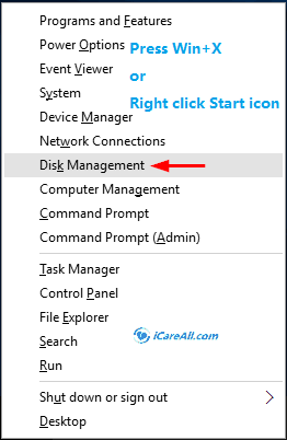 run disk management