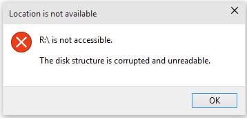 disk structure unreadable