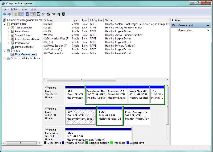 Use disk manage to fix error “you need to format the disk in drive”