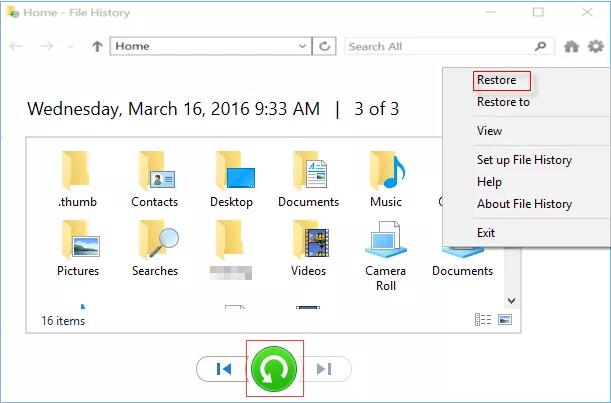 restore windows 10 files without using software