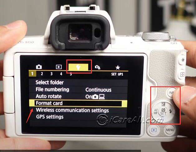 format sd card in camera to make it work