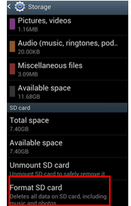 format sd card