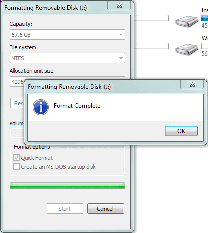 right click format exfat to ntfs