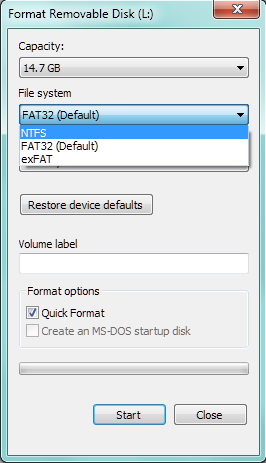 Convert raw to FAT32 windows format tool