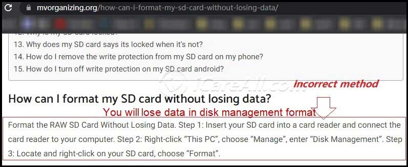 format sd card