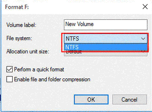 format raw ssd ntfs in disk management