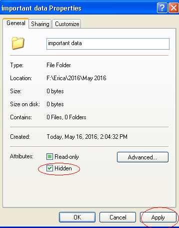 how to hide files