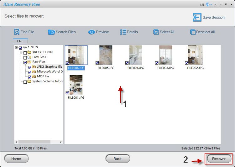 retrieve images from sd card with icare
