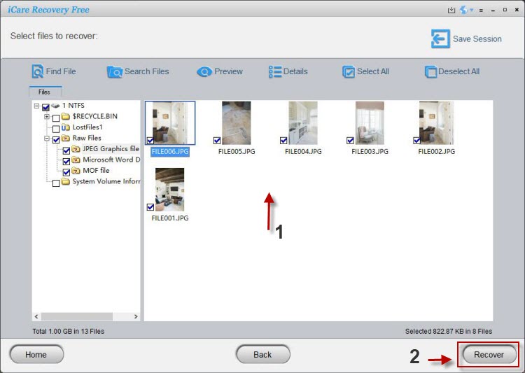 Raw file system recovery without data loss