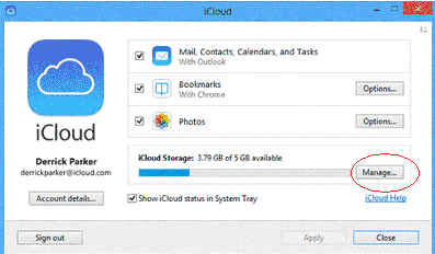 icloud control panel