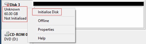 initialize disk ssd