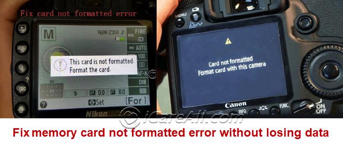SD card not formatted in camera