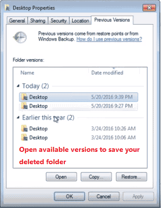 recover desktop folder