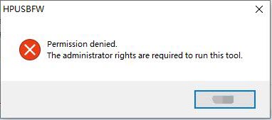 HP USB Disk Format Tool Permission Denied