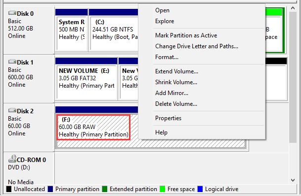 how to format raw file system to fat32