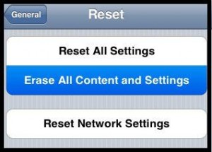 reset iPhone and restore with icloud