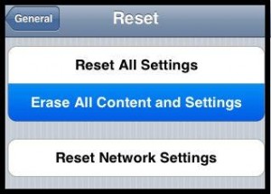 reset iPhone and restore with icloud