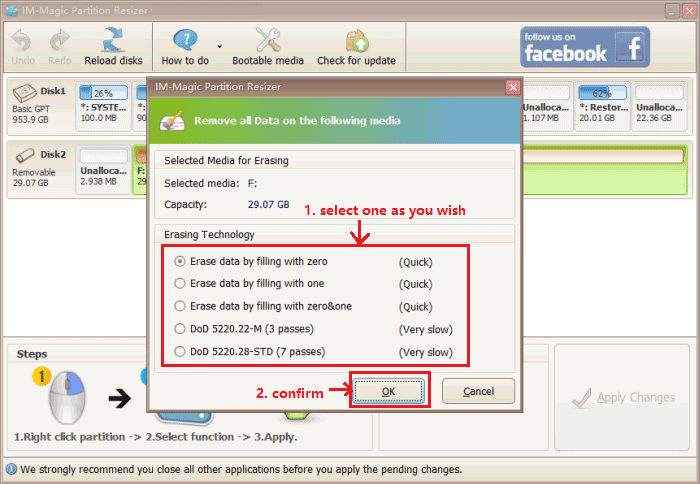 Wipe hard disk drive with freeware