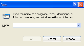 run dialog box