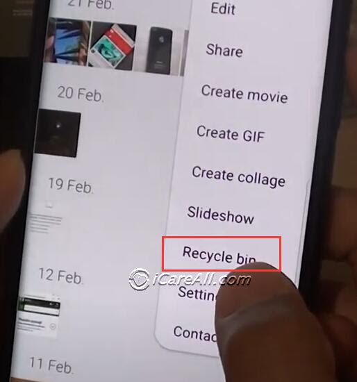 Samsung recent delete recycle bin