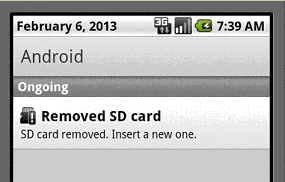 insert new sd card required by phone