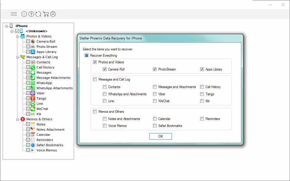 choose the file type to scan your deleted data