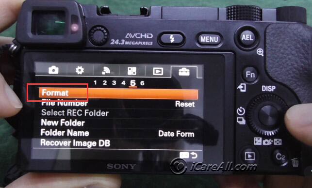sony camera format sd card recovery