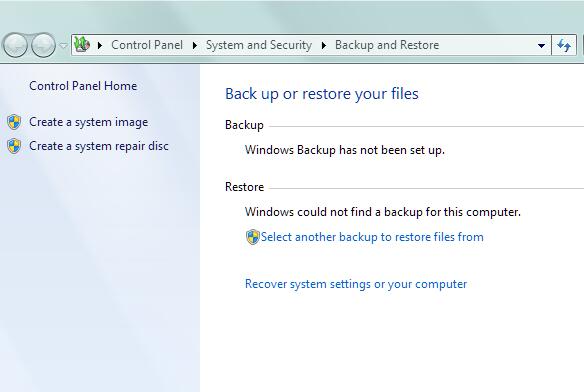 Windows 7 data recovery with system backup and restore tool