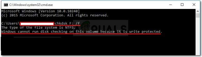 windows chkdsk error cannot run chkdsk write protected