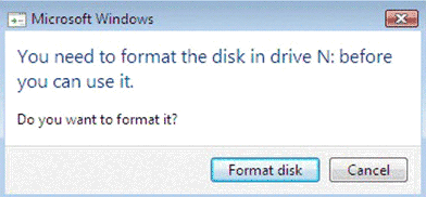 external usb drive says it needs to be formatted