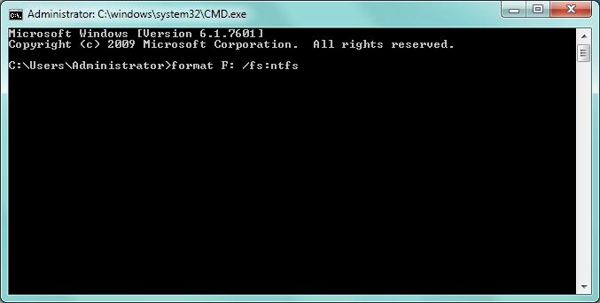 format raw ntfs cmd